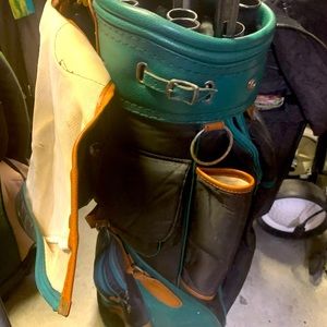 Golf cart bag with club divider poles